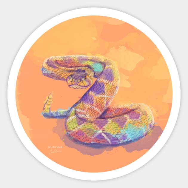 King Of The Sands - Rattlesnake Artwork Sticker by Flo Art Studio